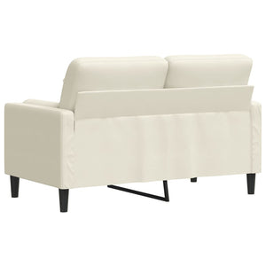 Canapé 2 places avec oreillers décoratifs crème 120 cm velours