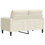 Canapé 2 places avec oreillers décoratifs crème 120 cm velours