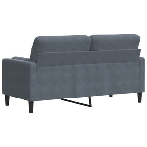Canapé 2 places avec oreillers gris foncé 140 cm velours