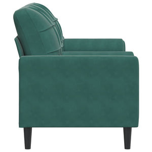 Canapé 2 places avec oreillers vert foncé 140 cm velours