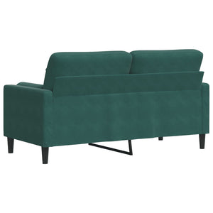 Canapé 2 places avec oreillers vert foncé 140 cm velours