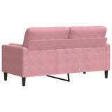 Canapé 2 places avec oreillers décoratifs rose 140 cm velours