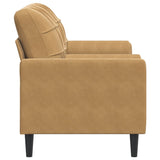 Canapé 2 places avec oreillers décoratifs brun 140 cm velours