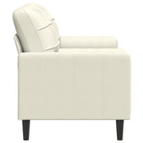 Canapé 2 places avec oreillers décoratifs crème 140 cm velours