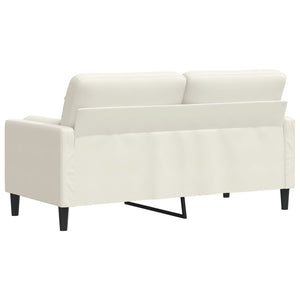 Canapé 2 places avec oreillers décoratifs crème 140 cm velours