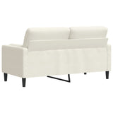 Canapé 2 places avec oreillers décoratifs crème 140 cm velours