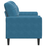 Canapé 2 places avec oreillers décoratifs bleu 140 cm velours