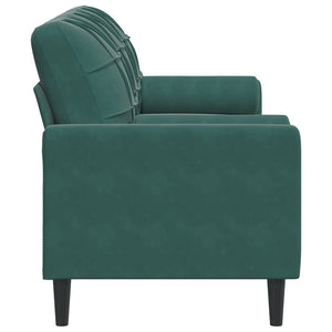 Canapé 3 places avec oreillers vert foncé 180 cm velours