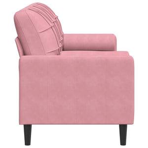 Canapé 3 places avec oreillers décoratifs rose 180 cm velours