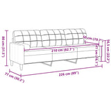Canapé 3 places avec oreillers gris foncé 210 cm velours
