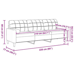 Canapé 3 places avec oreillers vert foncé 210 cm velours