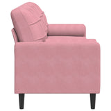 Canapé 3 places avec oreillers décoratifs rose 210 cm velours