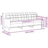 Canapé 3 places avec oreillers décoratifs jaune 210 cm velours