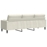 Canapé 3 places avec oreillers décoratifs crème 210 cm velours