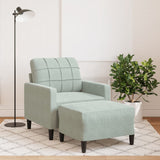 Fauteuil avec repose-pied Gris clair 60 cm Velours
