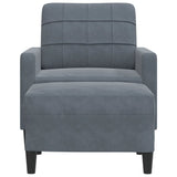 Fauteuil avec repose-pied Gris foncé 60 cm Velours
