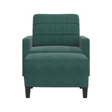 Fauteuil avec repose-pied Vert foncé 60 cm Velours