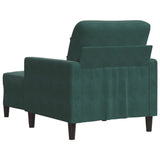Fauteuil avec repose-pied Vert foncé 60 cm Velours