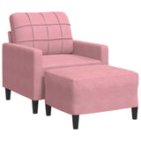 Fauteuil avec repose-pied Rose 60 cm Velours