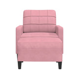 Fauteuil avec repose-pied Rose 60 cm Velours