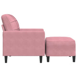 Fauteuil avec repose-pied Rose 60 cm Velours