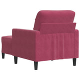 Fauteuil avec repose-pied Rouge bordeaux 60 cm Velours