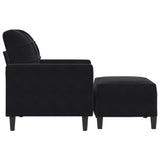 Fauteuil avec repose-pied Noir 60 cm Velours