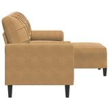 Canapé à 3 places avec repose-pieds Marron 180 cm Velours