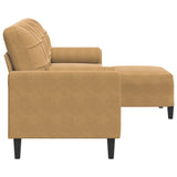 Canapé à 3 places avec repose-pieds Marron 210 cm Velours