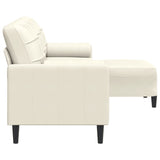 Canapé à 3 places avec repose-pieds Crème 210 cm Velours