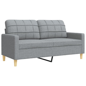 Ensemble de canapés 4 pcs avec repose-pied gris clair tissu