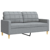 Ensemble de canapés 4 pcs avec repose-pied gris clair tissu