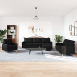 Ensemble de canapés 4 pcs avec repose-pied noir tissu