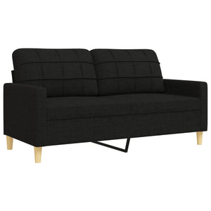 Ensemble de canapés 4 pcs avec repose-pied noir tissu