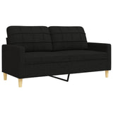 Ensemble de canapés 4 pcs avec repose-pied noir tissu