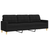 Ensemble de canapés 4 pcs avec repose-pied noir tissu