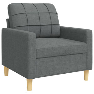 Ensemble de canapés 3 pcs coussins décoratifs gris foncé tissu