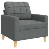 Ensemble de canapés 3 pcs coussins décoratifs gris foncé tissu