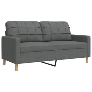 Ensemble de canapés 3 pcs coussins décoratifs gris foncé tissu