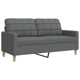 Ensemble de canapés 3 pcs coussins décoratifs gris foncé tissu