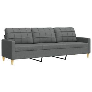 Ensemble de canapés 3 pcs coussins décoratifs gris foncé tissu