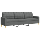Ensemble de canapés 3 pcs coussins décoratifs gris foncé tissu