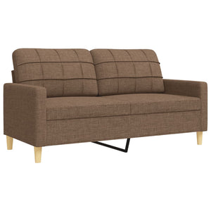Ensemble de canapés 3 pcs avec coussins décoratifs marron tissu