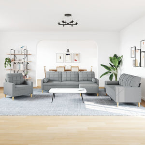 Ensemble de canapés 4 pcs repose-pied et coussins décoratifs