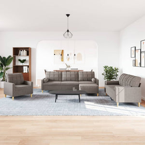 Ensemble de canapés 4 pcs repose-pied et coussins décoratifs