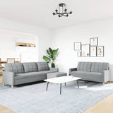 Ensemble de canapés 3 pcs avec repose-pied gris clair tissu