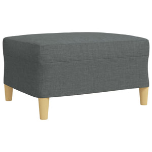 Ensemble de canapés 3 pcs avec repose-pied gris foncé tissu