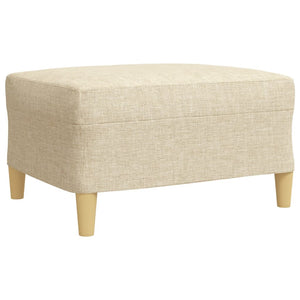 Ensemble de canapés 3 pcs avec repose-pied crème tissu