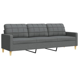 Ensemble de canapés 2 pcs coussins décoratifs gris foncé tissu