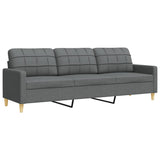 Ensemble de canapés 2 pcs coussins décoratifs gris foncé tissu